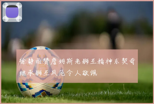 徐静雨赞詹姆斯老狮王精神东契奇继承狮王风范令人敬佩